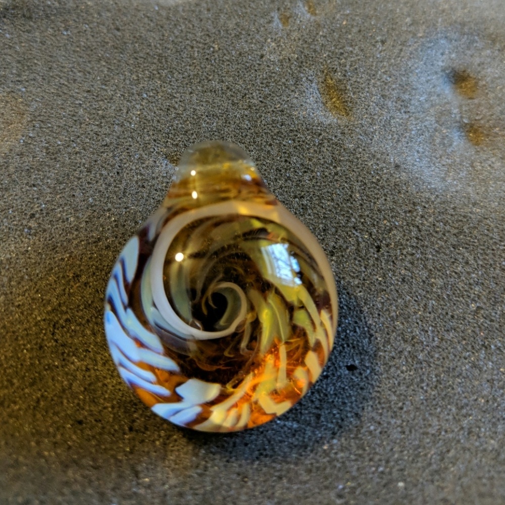Hand made glass vortex pendant